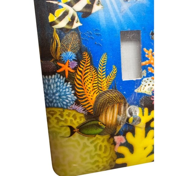 Underwater Life Single Light Switch Cover Plate Ocean Coral Reef Design - Picture 5 of 6